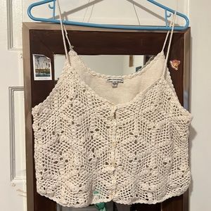AE Woven Crop Top